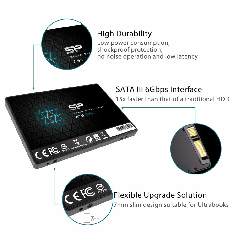 Памет SSD 4TB Silicon Power A55 SP004TBSS3A55S25