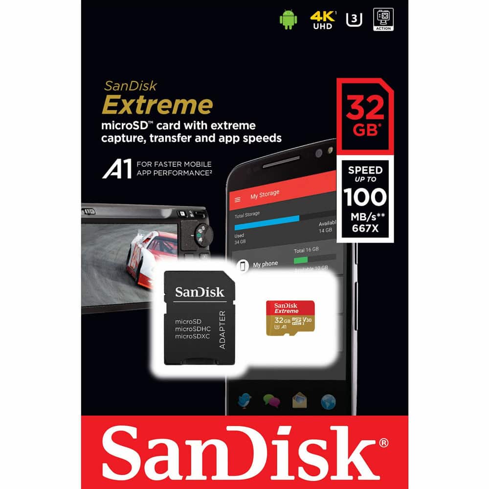 SANDISK Extreme microSDHC 32GB SDSQXAF-032G-GN6MA | JAR Computers SANDISK Extreme microSDHC 32GB SDSQXAF-032G-GN6MA