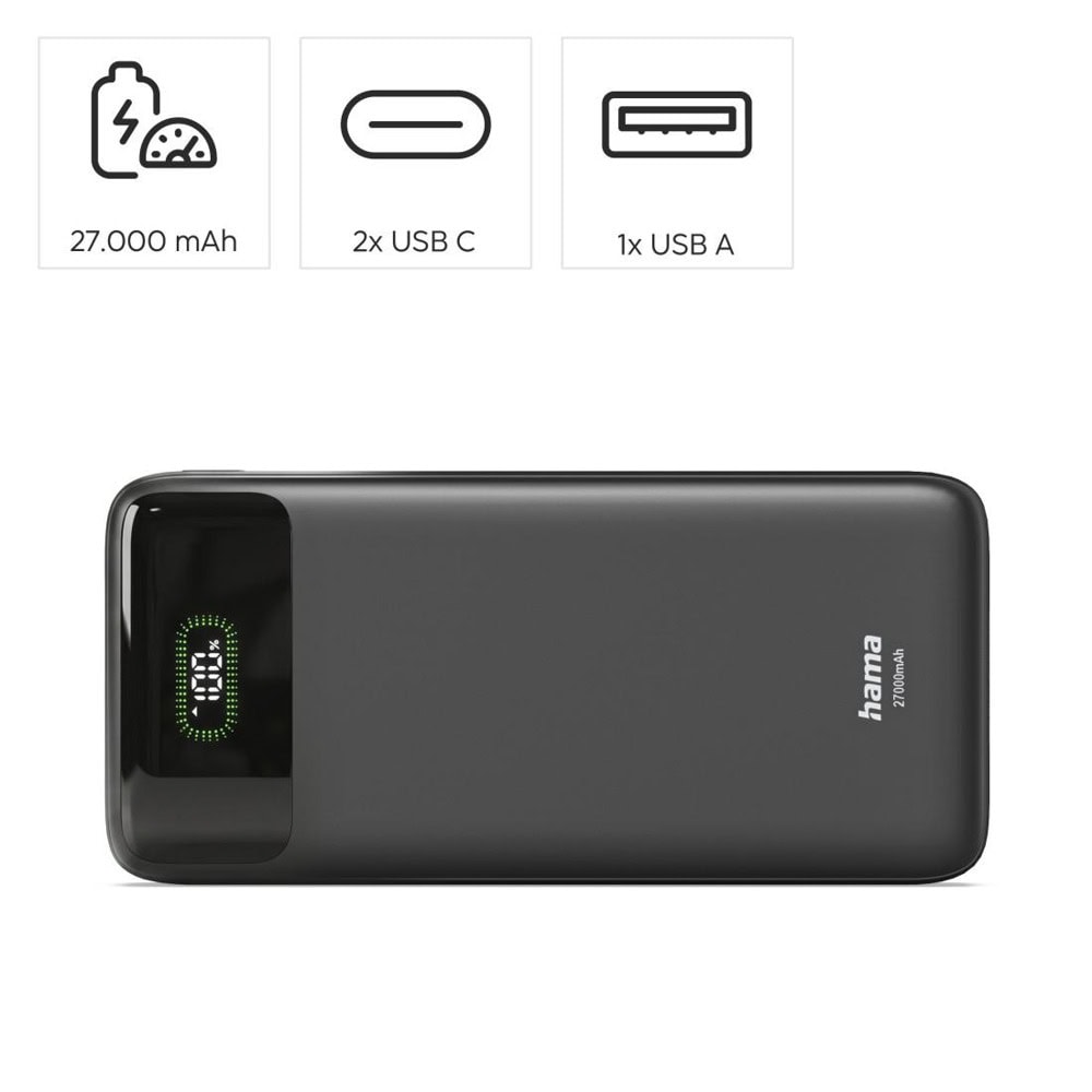 външна батерия power bank hama pd27-w65 201781 | JAR Computers външна батерия power bank hama pd27-w65 201781