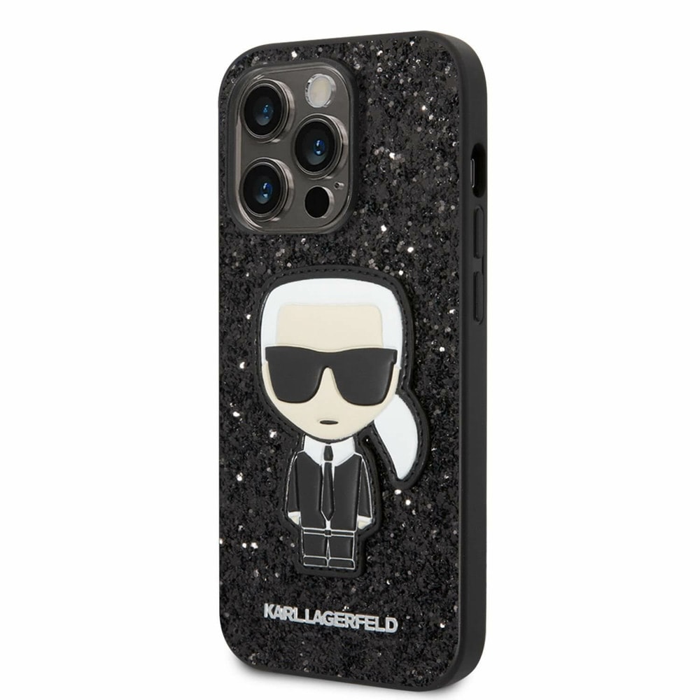 Glitter Flakes Ikonik за iPhone 14 Pro черен