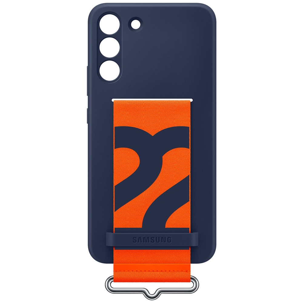 Samsung S22+ Silicone Cover with Strap Navy