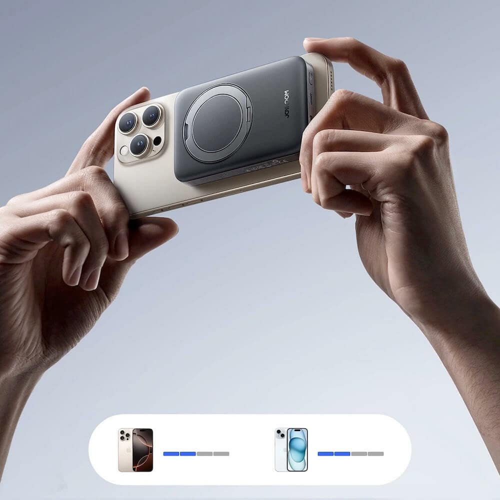 joyroom qi2 ring holder 10000mah черен