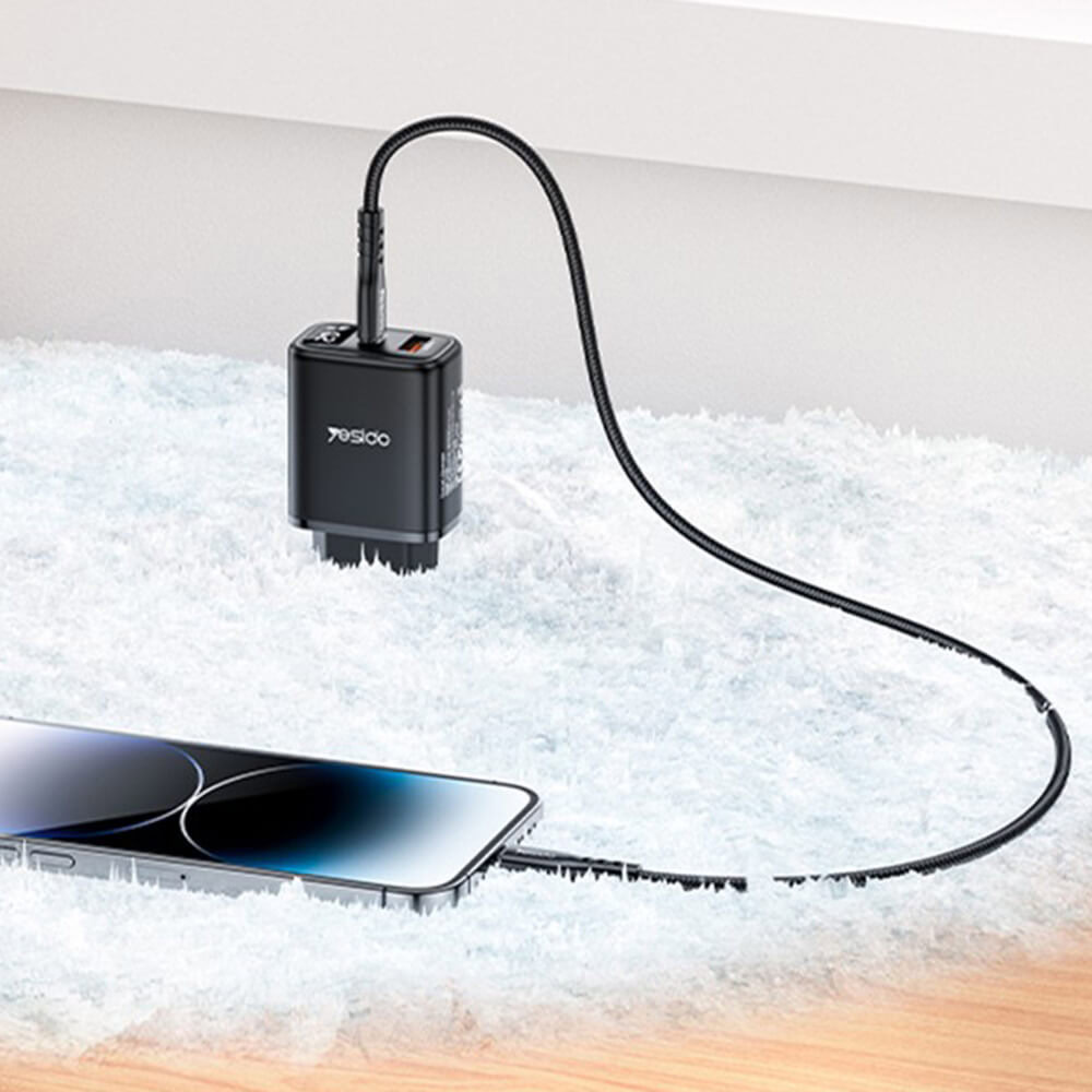 yesido yc68 digital display dual fast 20w черен