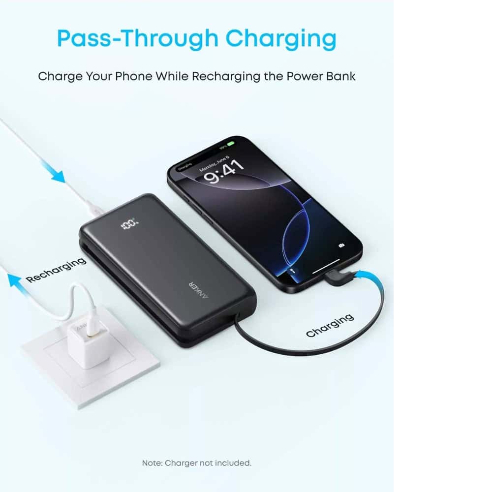 anker zolo, 20000mah, 22.5w, qc + pd (черен)