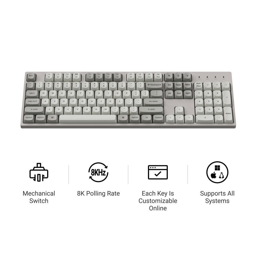 keychron c2 pro 8k qmk super brown switch