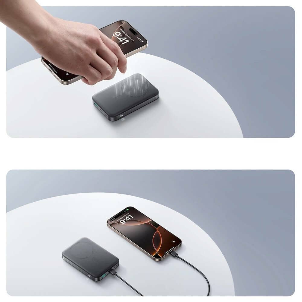 joyroom qi2 ring holder 10000mah черен