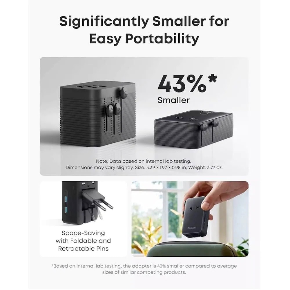 Anker Nano Travel Adapter (5-in-1 20W) A9215H11 | JAR Computers Anker Nano Travel Adapter (5-in-1 20W) A9215H11