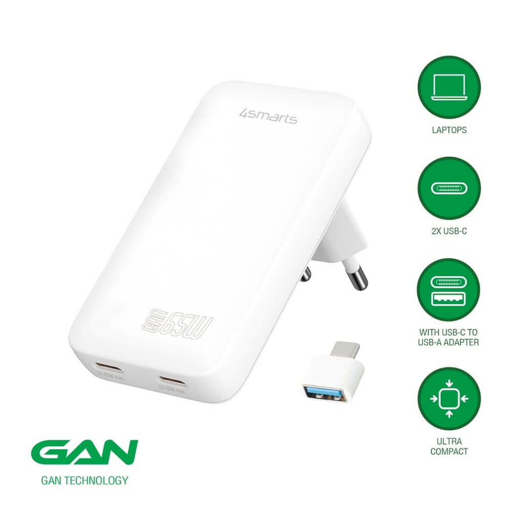 4Smarts GaN FlatPlug Slim Dual 65W 542065