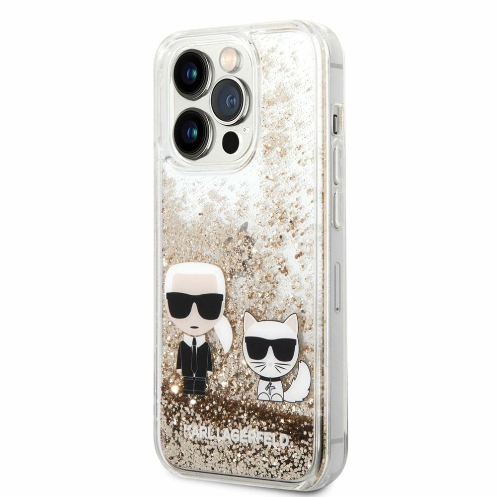 Liquid Glitter Karl and Choupette за iPhone 14 Pro