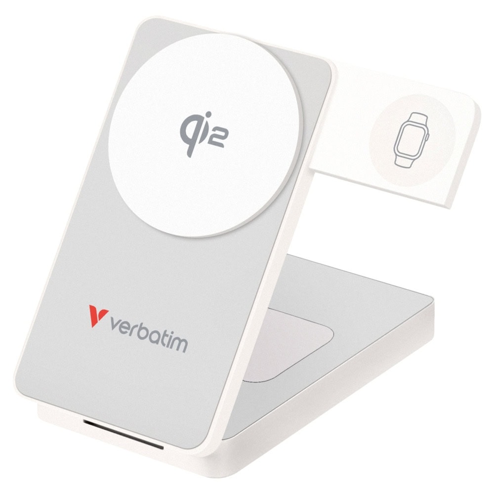 Verbatim Foldable 3-in-1 Qi2 White 10000 32296 | JAR Computers Verbatim Foldable 3-in-1 Qi2 White 10000 32296