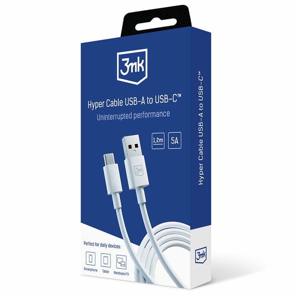 3MK Hyper Cable USB-A to USB-C 1.2m CA-5-012W