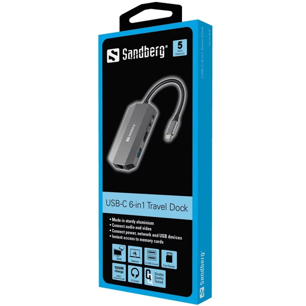 Sandberg USB-C 6in1 Travel Dock 136-33