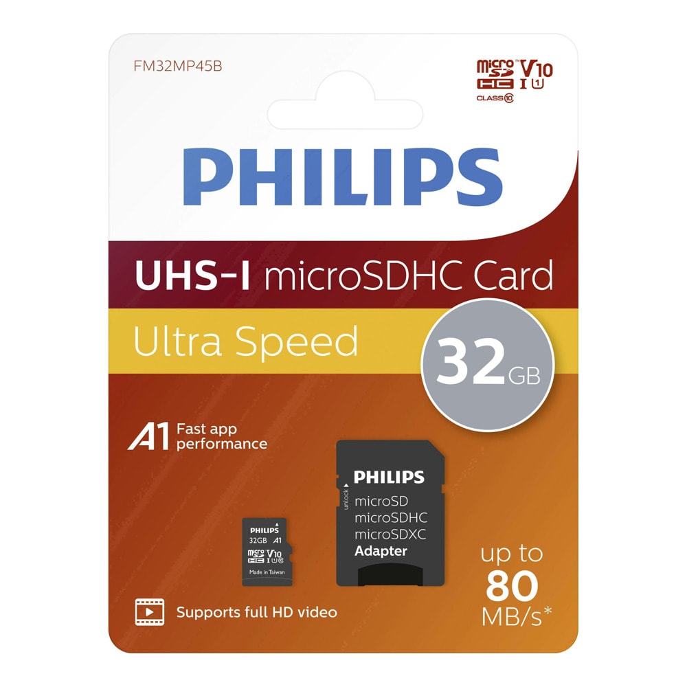 32GB microSDHC с адаптер Philips FM32MP45B/00