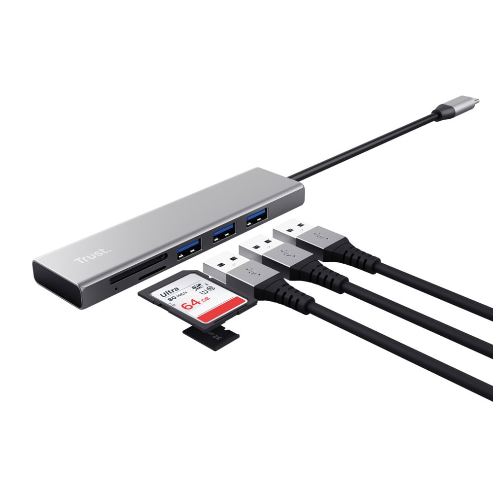 TRUST Halyx Fast USB-C Hub & Card Reader | JAR Computers TRUST Halyx Fast USB-C Hub & Card Reader