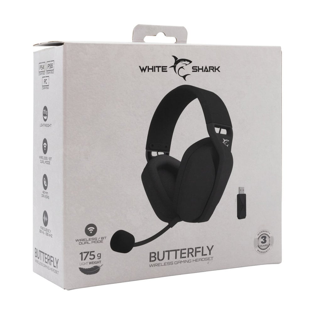 white shark butterfly black