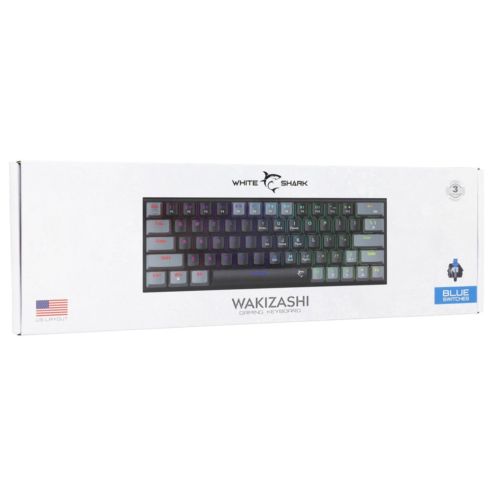 white shark wakizashi 2 blue switches black gray
