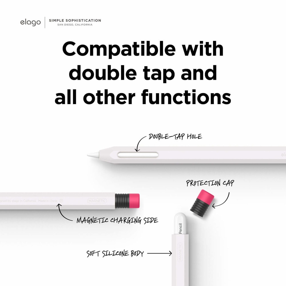 Силиконов калъф Elago Apple Pencil 2 Cover White