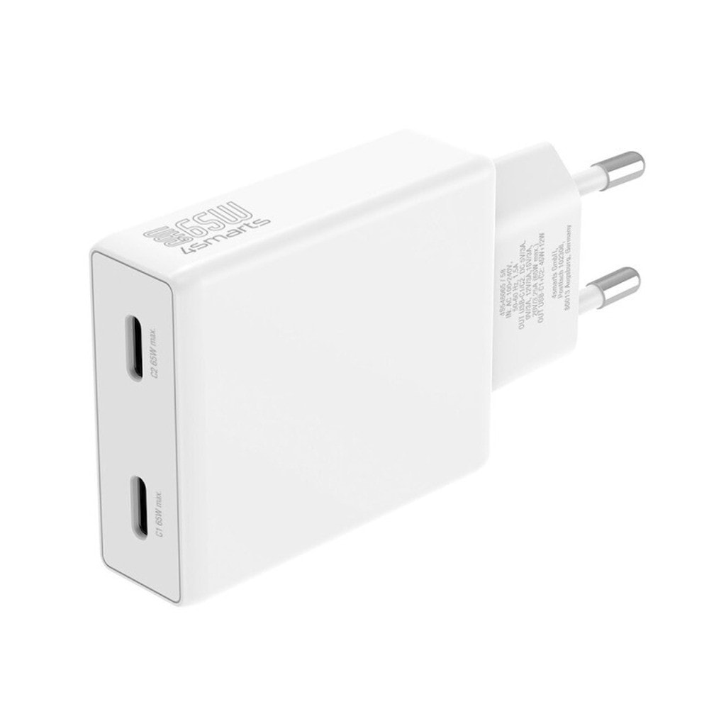 4smarts gan pdplug slim duos 65w бял