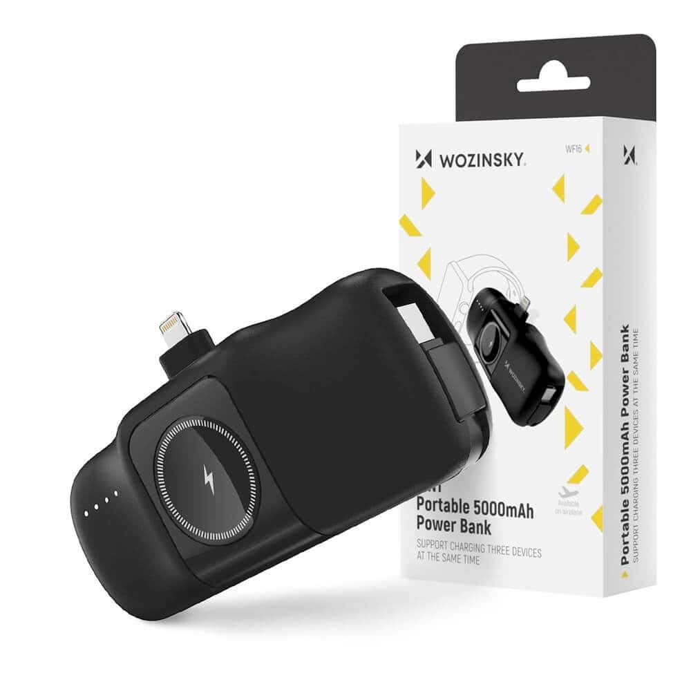 Wozinsky 3-in-1 Power Bank 5000mAh 15W черен | JAR Computers Wozinsky 3-in-1 Power Bank 5000mAh 15W черен