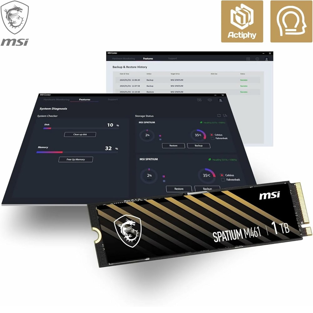 MSI SPATIUM M461 1TB | JAR Computers MSI SPATIUM M461 1TB