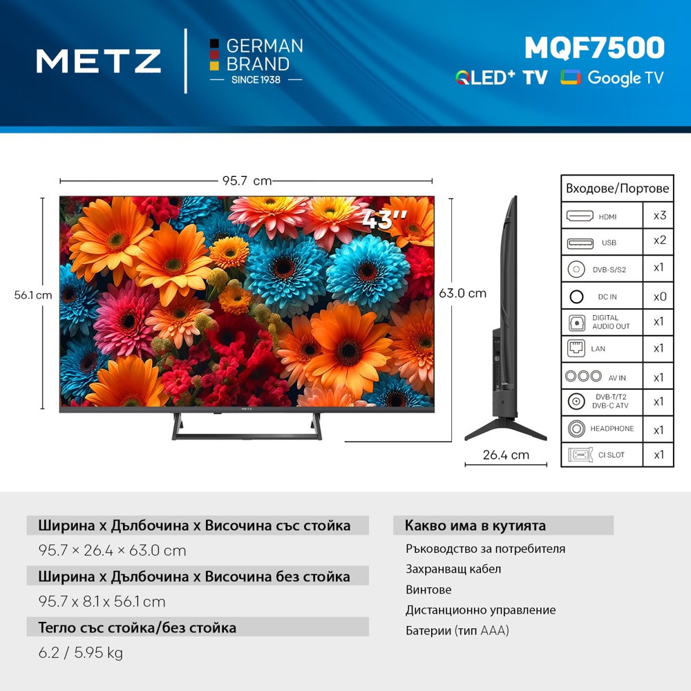 телевизор metz 43mqf7500z | JAR Computers телевизор metz 43mqf7500z