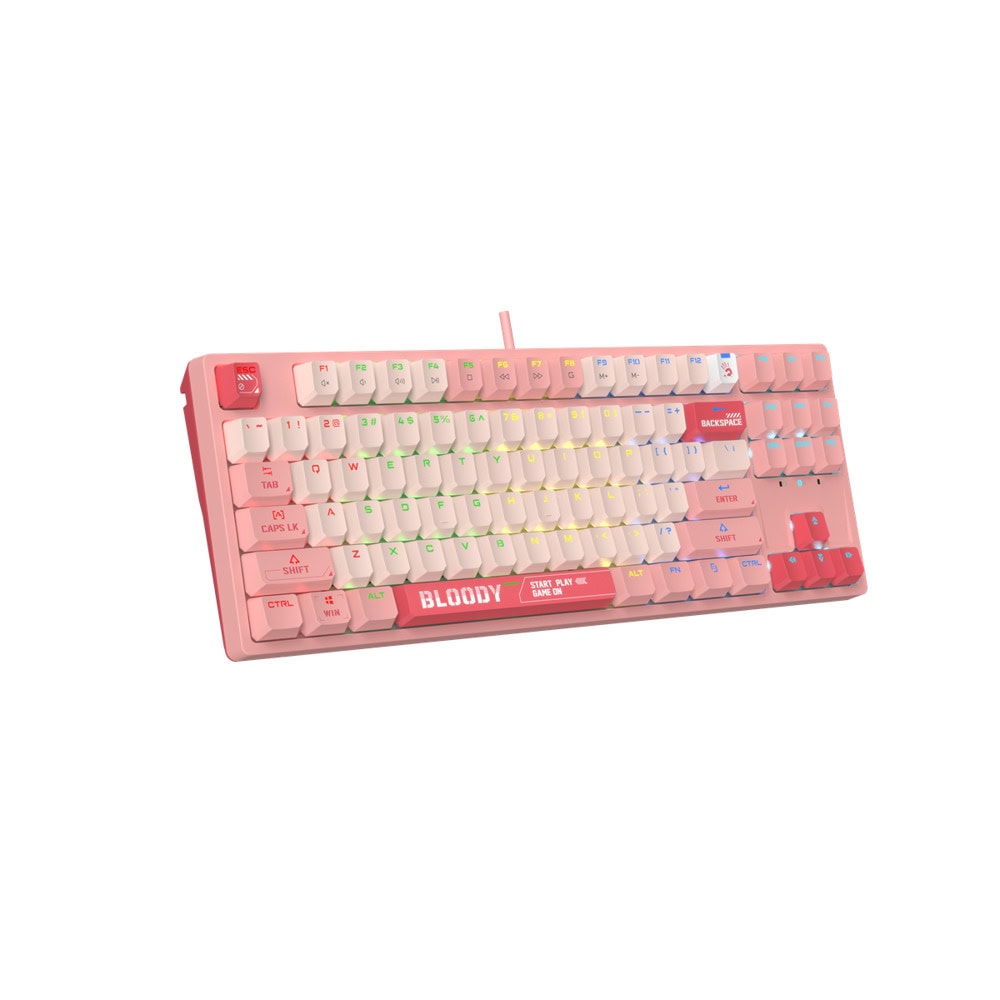 Клавиатура А4tech Bloody Energy Pink S87 розова