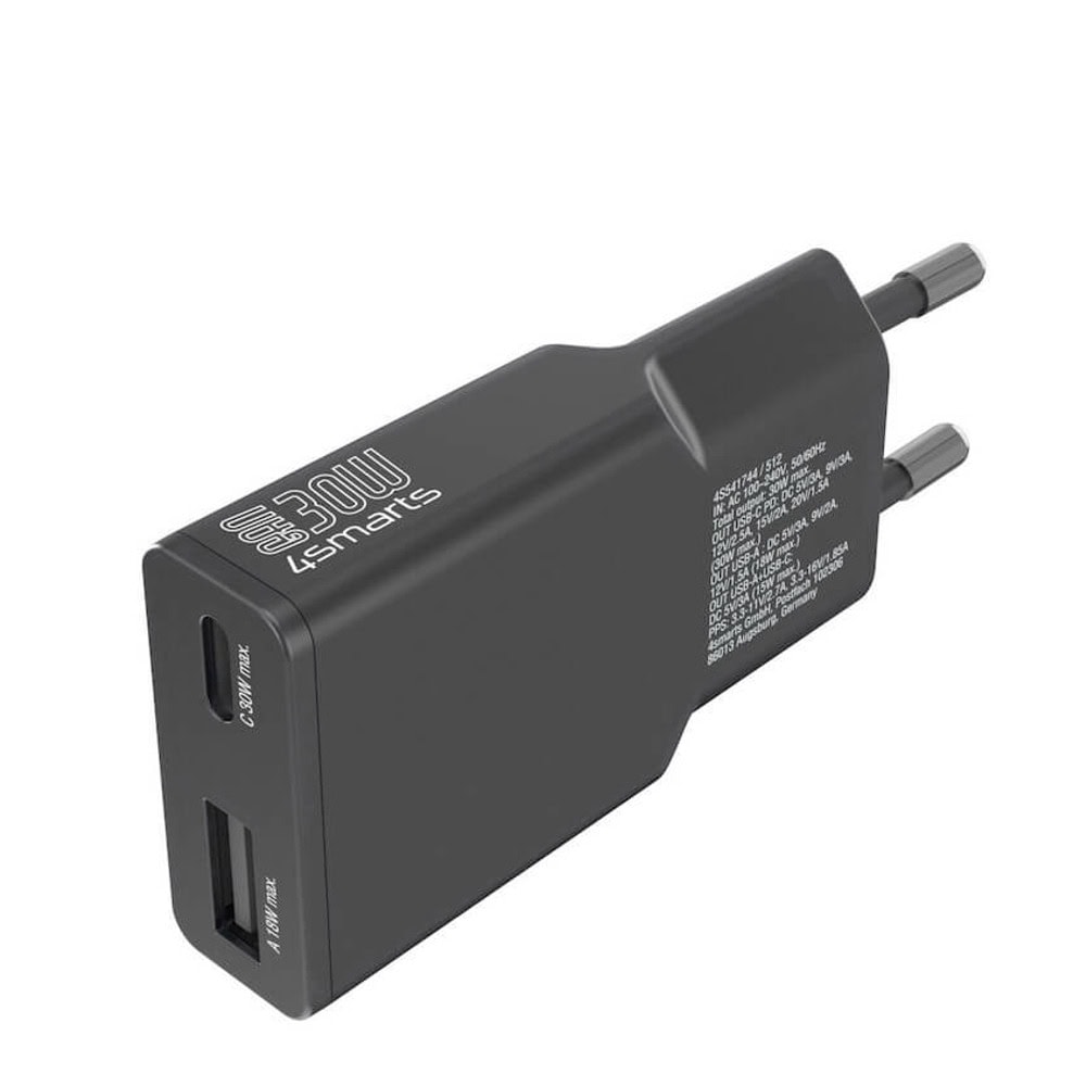 4smarts GaN Duos Slim 30W PD черен | JAR Computers 4smarts GaN Duos Slim 30W PD черен