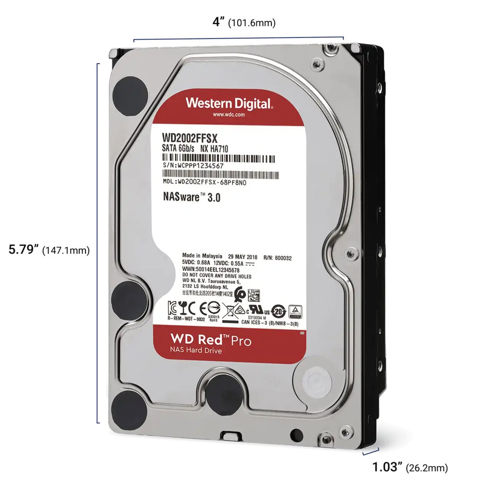 western digital 22tb red pro nas wd221kfgx