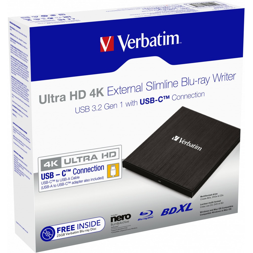 Verbatim 4K Blu-ray Writer USB-C 43888