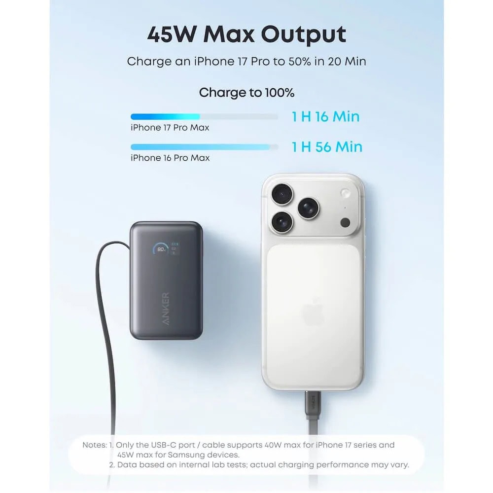 Anker Nano Power Bank 10K Black A1638H11 | JAR Computers Anker Nano Power Bank 10K Black A1638H11