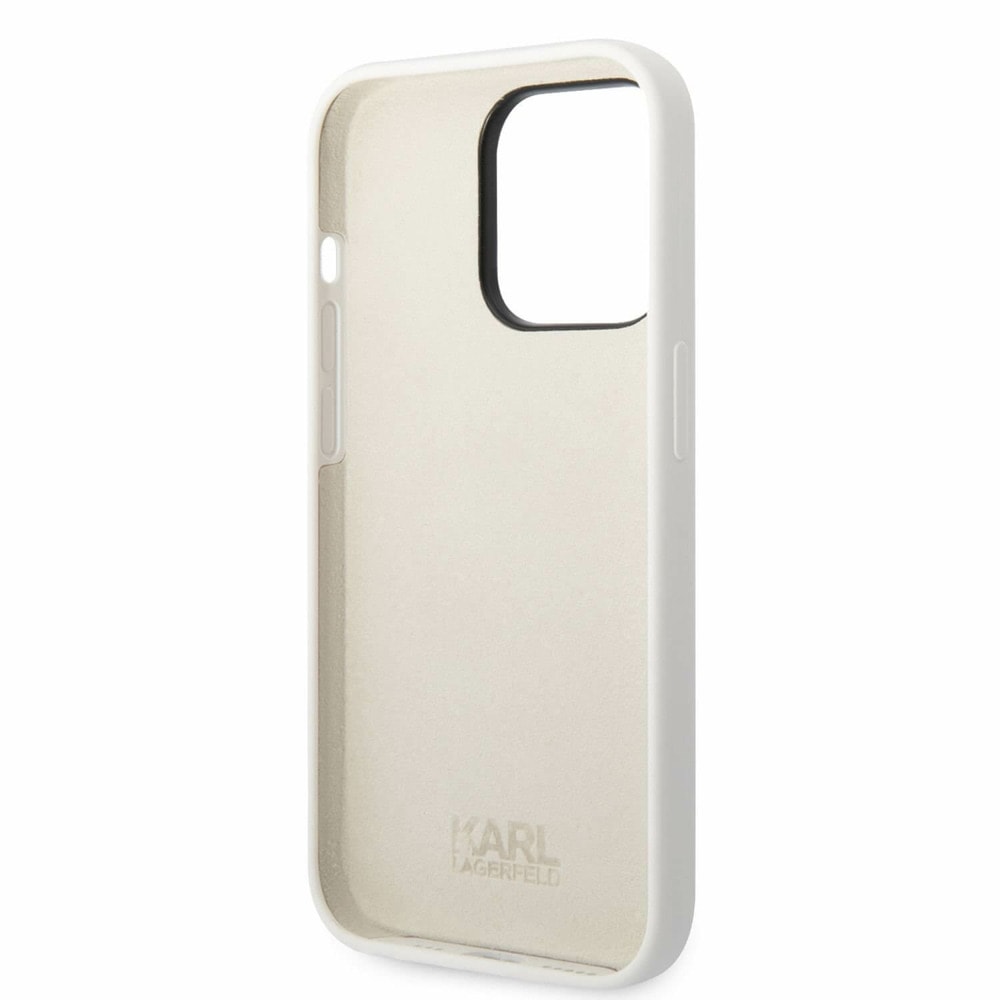 Liquid Silicone Choupette NFT за iPhone 14 Pro бял