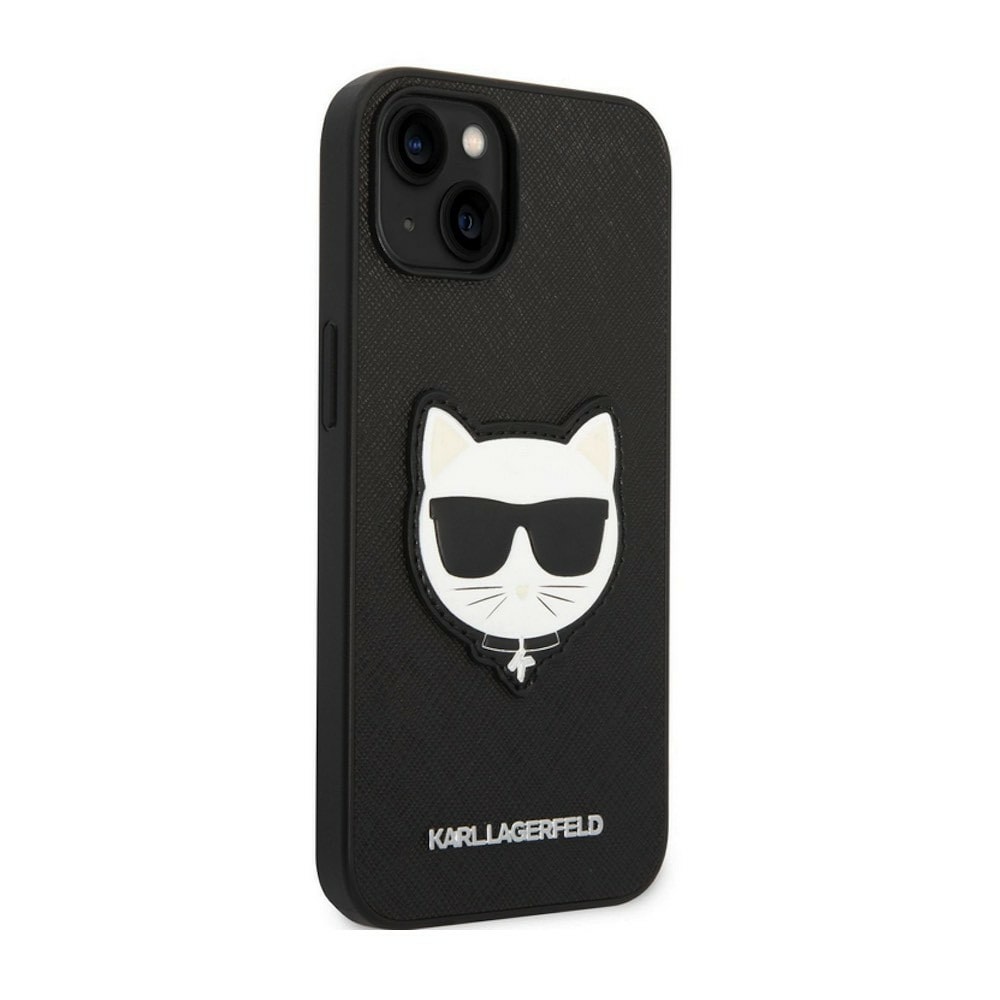 Saffiano Choupette Head за iPhone 14 черен