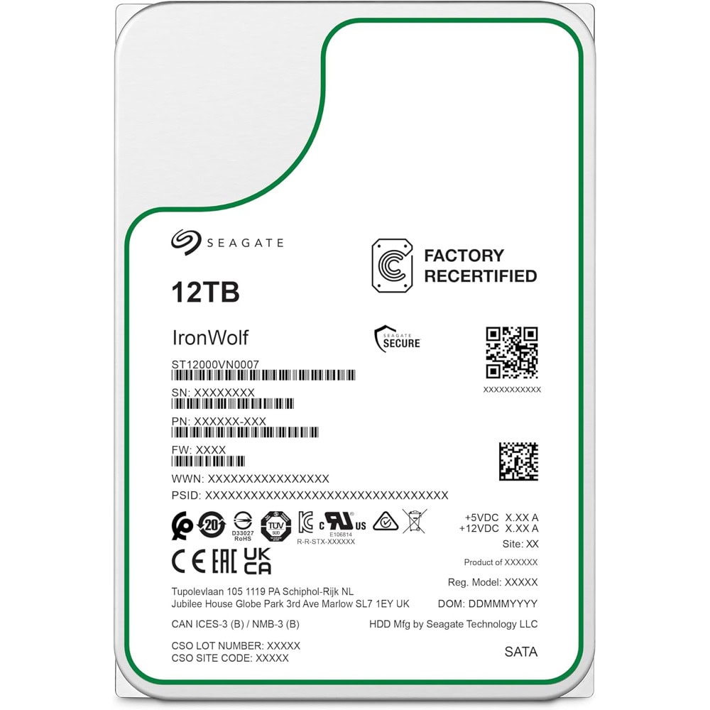 Seagate (Recertified) 12TB IronWolf NAS SATA | JAR Computers Seagate (Recertified) 12TB IronWolf NAS SATA