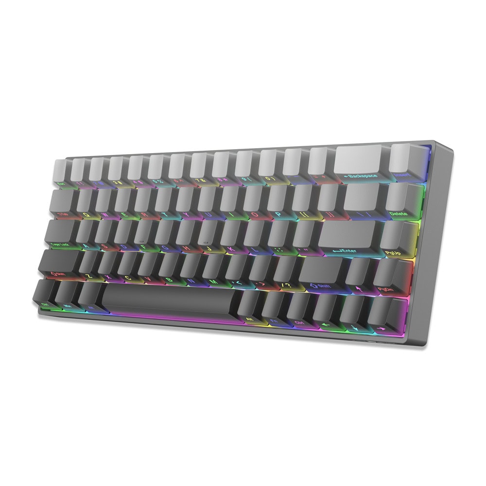 white shark nunchaku red switches grey
