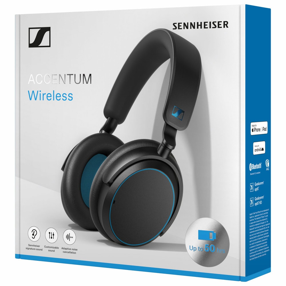 Sennheiser ACCENTUM Wireless Black/Blue 700381 Ра | JAR Computers Sennheiser ACCENTUM Wireless Black/Blue 700381 Ра