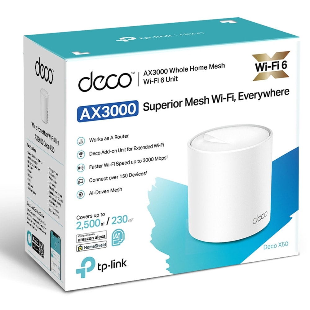 TP-Link Deco X50(1-pack) AX3000 Мостра | JAR Computers TP-Link Deco X50(1-pack) AX3000 Мостра