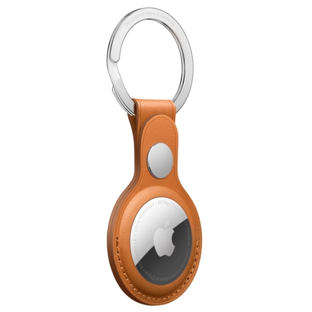 Apple AirTag Leather Key Ring - Golden Brown