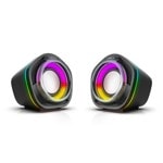 Тонколони N-107 2x3W USB RGB Черен 22186