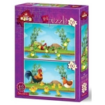 Пъзел Art Puzzle Животни и Бебета 2 в 1 95 части
