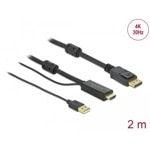 Кабел Delock 85964 HDMI(м) към DisplayPort + USB