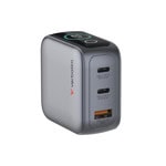 verbatim mini gan charger with display grey 30238