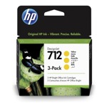 HP 712 Yellow Ink Cartridge 3-Pack 3ED79A