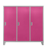 Метален шкаф Carmen CR-1605-3 JZ сив/розов