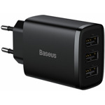 Baseus Charger with 3 USB-A Ports 17W Black