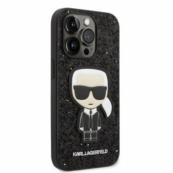 Glitter Flakes Ikonik за iPhone 14 Pro черен