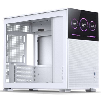 Кутия Jonsbo D31 Mesh Screen White, Micro ATX/Mini ITX/Mini DTX, 1x USB 3.0, 1x USB-C, с прозорец, преден екран, без захранване, бяла | JAR Computers Jonsbo D31 Mesh Screen White