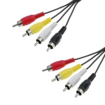 Кабел Royal CABLE-4RCA/300, от 4x чинч(м) към 4x чинч(м), 3m, черен | JAR Computers Royal CABLE-4RCA/300 21005873