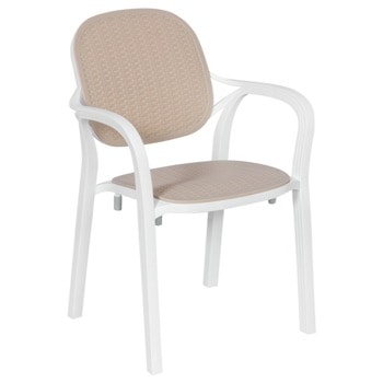 Градински стол Carmen Yonca, до 100кг. макс. тегло, изкуствен ратан, полипропилен, бял image