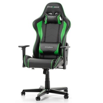 Геймърски стол DXRacer Formula OH/FH08/NE, черен/зелен | JAR Computers DXRacer FORMULA OH/FH08/NE