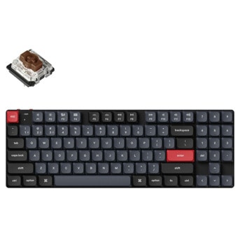 Клавиатура Keychron K13 Pro TKL (K13P-H3), механична, Gateron Low Profile Brown суичове, безжична, гейминг, RGB подсветка, Aluminium Frame, черна, USB, Bluetooth | JAR Computers Keychron K13 Pro TKL K13P-H3